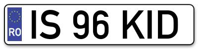 Placuta inmatriculare numar auto  IS-96-KID, IS 96 KID, IS96KID