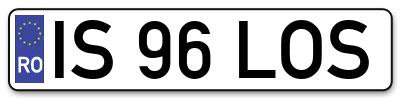 Placuta inmatriculare numar auto  IS-96-LOS, IS 96 LOS, IS96LOS