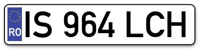 Placuta inmatriculare numar auto  IS-964-LCH, IS 964 LCH, IS964LCH