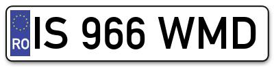 Placuta inmatriculare numar auto  IS-966-WMD, IS 966 WMD, IS966WMD