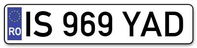 Placuta inmatriculare numar auto  IS-969-YAD, IS 969 YAD, IS969YAD