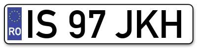 Placuta inmatriculare numar auto  IS-97-JKH, IS 97 JKH, IS97JKH