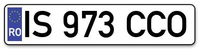 Placuta inmatriculare numar auto  IS-973-CCO, IS 973 CCO, IS973CCO