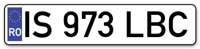 Placuta inmatriculare numar auto  IS-973-LBC, IS 973 LBC, IS973LBC