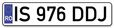 Placuta inmatriculare numar auto  IS-976-DDJ, IS 976 DDJ, IS976DDJ