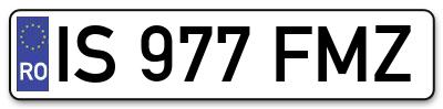 Placuta inmatriculare numar auto  IS-977-FMZ, IS 977 FMZ, IS977FMZ