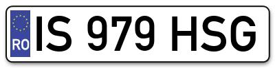 Placuta inmatriculare numar auto  IS-979-HSG, IS 979 HSG, IS979HSG