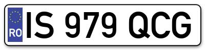 Placuta inmatriculare numar auto  IS-979-QCG, IS 979 QCG, IS979QCG