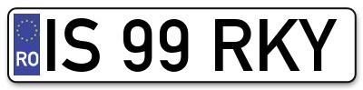 Placuta inmatriculare numar auto  IS-99-RKY, IS 99 RKY, IS99RKY