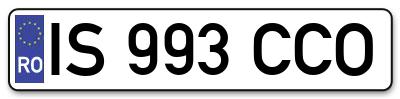 Placuta inmatriculare numar auto  IS-993-CCO, IS 993 CCO, IS993CCO