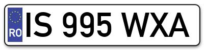 Placuta inmatriculare numar auto  IS-995-WXA, IS 995 WXA, IS995WXA