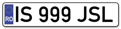 Placuta inmatriculare numar auto  IS-999-JSL, IS 999 JSL, IS999JSL
