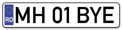 Placuta inmatriculare numar auto  MH-01-BYE, MH 01 BYE, MH01BYE