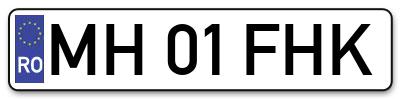 Placuta inmatriculare numar auto  MH-01-FHK, MH 01 FHK, MH01FHK