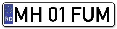 Placuta inmatriculare numar auto  MH-01-FUM, MH 01 FUM, MH01FUM