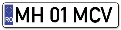 Placuta inmatriculare numar auto  MH-01-MCV, MH 01 MCV, MH01MCV