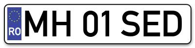 Placuta inmatriculare numar auto  MH-01-SED, MH 01 SED, MH01SED