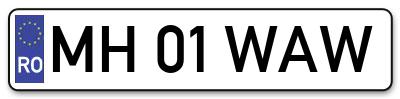 Placuta inmatriculare numar auto  MH-01-WAW, MH 01 WAW, MH01WAW