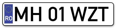 Placuta inmatriculare numar auto  MH-01-WZT, MH 01 WZT, MH01WZT