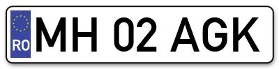 Placuta inmatriculare numar auto  MH-02-AGK, MH 02 AGK, MH02AGK