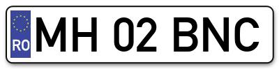 Placuta inmatriculare numar auto  MH-02-BNC, MH 02 BNC, MH02BNC