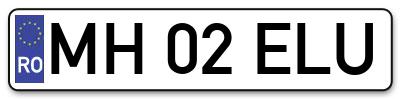Placuta inmatriculare numar auto  MH-02-ELU, MH 02 ELU, MH02ELU