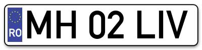 Placuta inmatriculare numar auto  MH-02-LIV, MH 02 LIV, MH02LIV