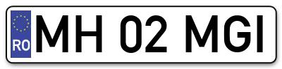 Placuta inmatriculare numar auto  MH-02-MGI, MH 02 MGI, MH02MGI
