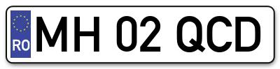 Placuta inmatriculare numar auto  MH-02-QCD, MH 02 QCD, MH02QCD