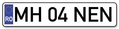 Placuta inmatriculare numar auto  MH-04-NEN, MH 04 NEN, MH04NEN