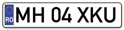 Placuta inmatriculare numar auto  MH-04-XKU, MH 04 XKU, MH04XKU