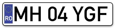 Placuta inmatriculare numar auto  MH-04-YGF, MH 04 YGF, MH04YGF