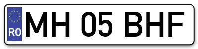 Placuta inmatriculare numar auto  MH-05-BHF, MH 05 BHF, MH05BHF