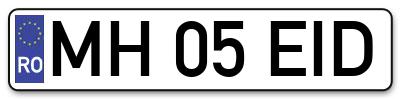 Placuta inmatriculare numar auto  MH-05-EID, MH 05 EID, MH05EID