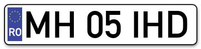 Placuta inmatriculare numar auto  MH-05-IHD, MH 05 IHD, MH05IHD