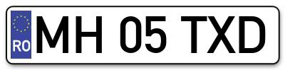 Placuta inmatriculare numar auto  MH-05-TXD, MH 05 TXD, MH05TXD