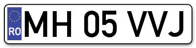 Placuta inmatriculare numar auto  MH-05-VVJ, MH 05 VVJ, MH05VVJ