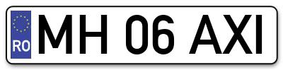 Placuta inmatriculare numar auto  MH-06-AXI, MH 06 AXI, MH06AXI