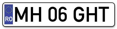 Placuta inmatriculare numar auto  MH-06-GHT, MH 06 GHT, MH06GHT