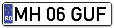 Placuta inmatriculare numar auto  MH-06-GUF, MH 06 GUF, MH06GUF