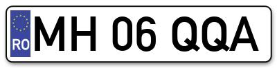 Placuta inmatriculare numar auto  MH-06-QQA, MH 06 QQA, MH06QQA