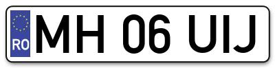 Placuta inmatriculare numar auto  MH-06-UIJ, MH 06 UIJ, MH06UIJ