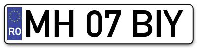 Placuta inmatriculare numar auto  MH-07-BIY, MH 07 BIY, MH07BIY