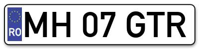 Placuta inmatriculare numar auto  MH-07-GTR, MH 07 GTR, MH07GTR