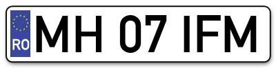 Placuta inmatriculare numar auto  MH-07-IFM, MH 07 IFM, MH07IFM