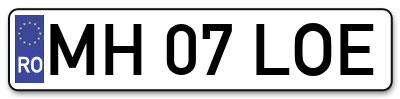Placuta inmatriculare numar auto  MH-07-LOE, MH 07 LOE, MH07LOE