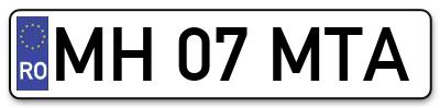 Placuta inmatriculare numar auto  MH-07-MTA, MH 07 MTA, MH07MTA