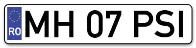 Placuta inmatriculare numar auto  MH-07-PSI, MH 07 PSI, MH07PSI