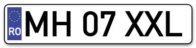 Placuta inmatriculare numar auto  MH-07-XXL, MH 07 XXL, MH07XXL
