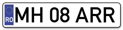 Placuta inmatriculare numar auto  MH-08-ARR, MH 08 ARR, MH08ARR